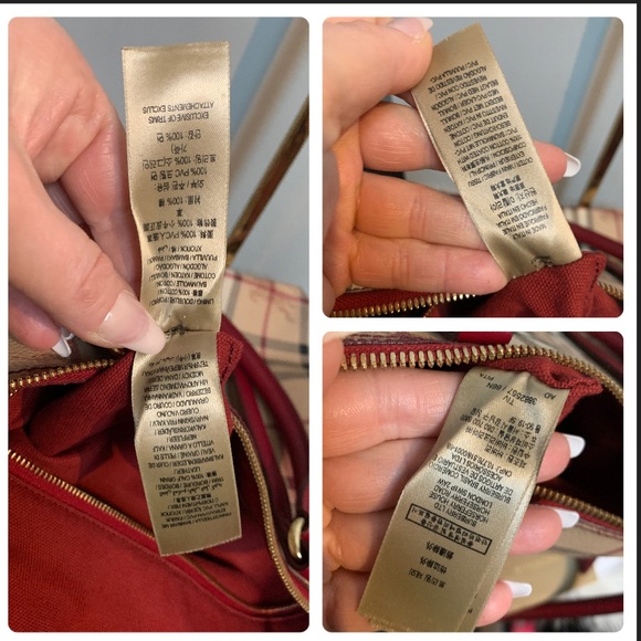 ❌SOLD❌Authentic Burberry tote with red leather - Picture 16 of 17